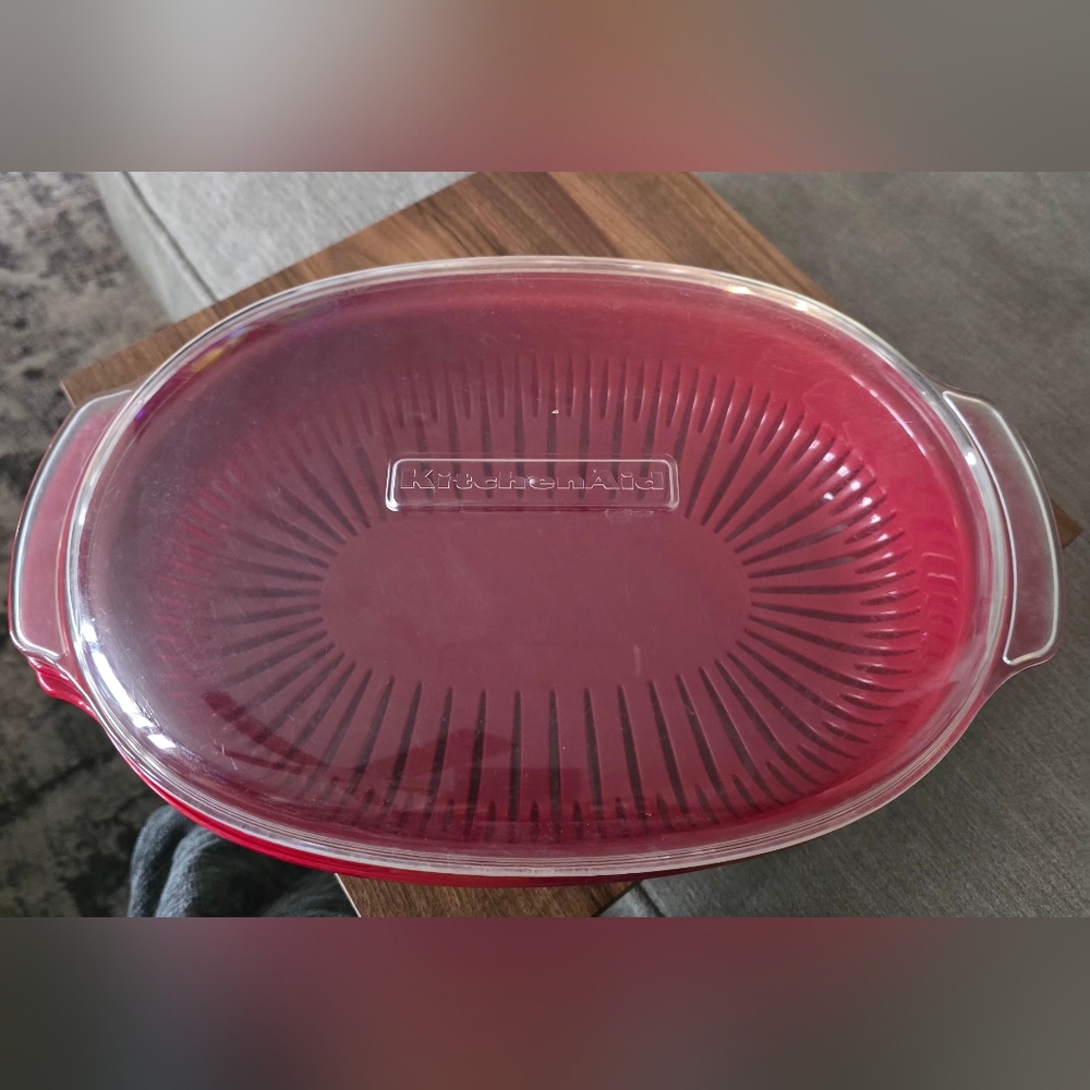 Kitchen Aid Red 9 X 13 Microwave Veggie Food Steamer